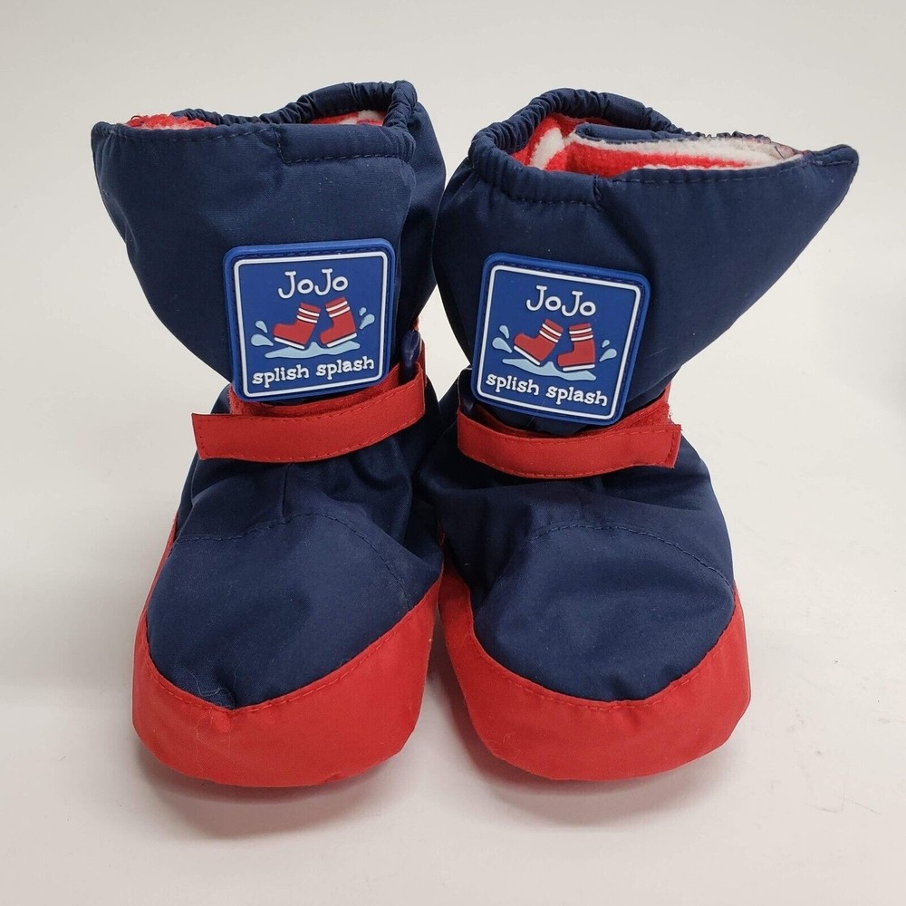 Jo Jo Splish Splash Rain Booties  Jo Jo Maman Bebe Navy Blue Red